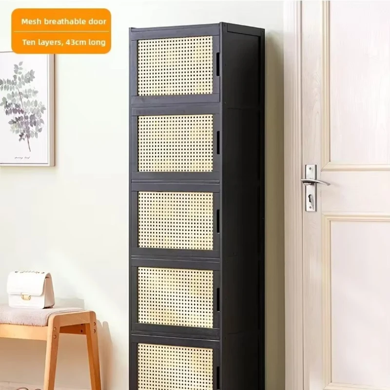 Shoe cabinet entrance household shoe rack simple storage artifact space saving multi-storey dormitory for home use