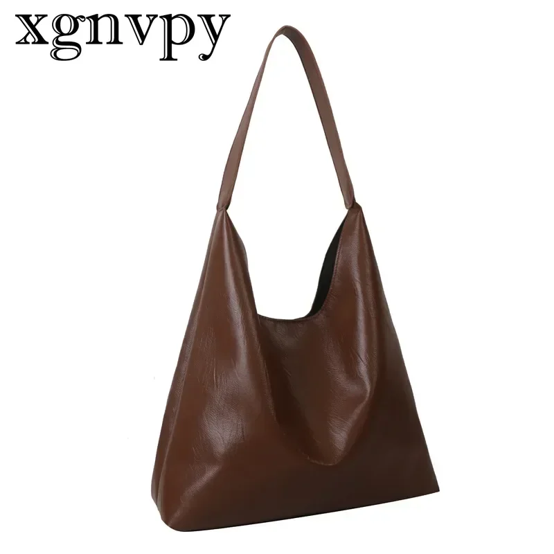 xgnvpy Niche Bag Women\'s New Simple All-in-one Handbag Single Shoulder Large Capacity Underarm Bag Commuter Bucket Tote Bag