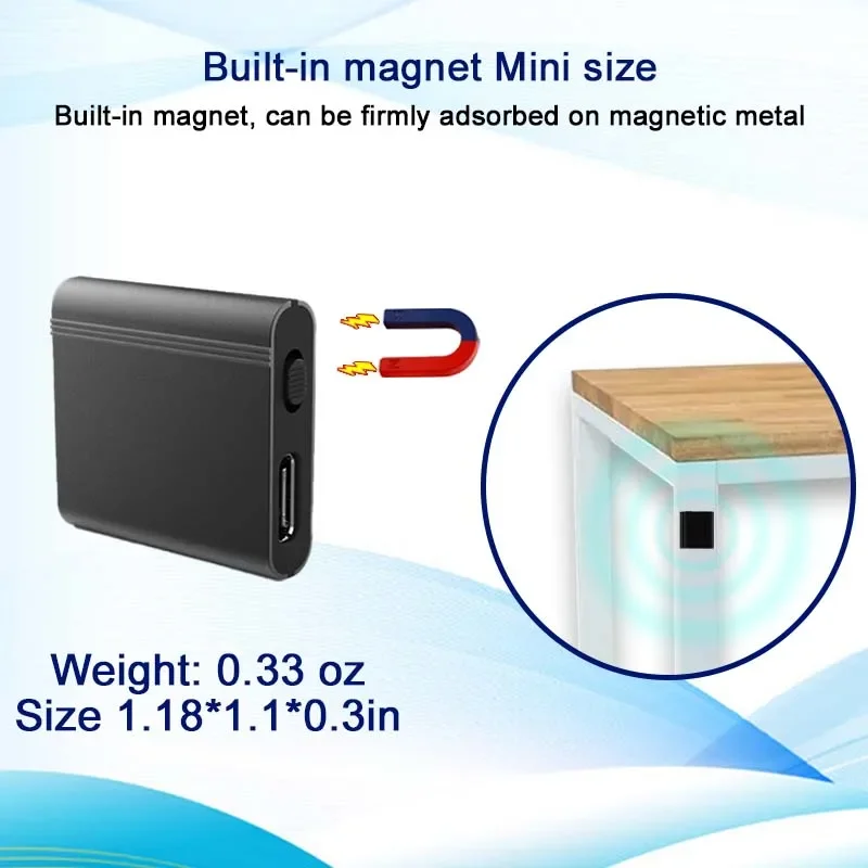 Conexión de teléfono móvil OTG, Mini grabadora activada por voz, pequeño dispositivo de Audio Digital, grabación de sonido, Micro dictáfono magnético