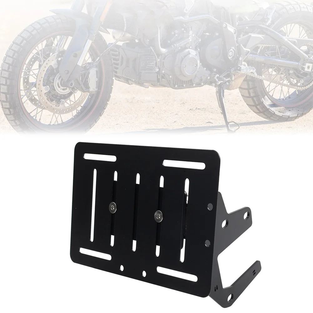 1Pc Motorcycle Side License Plate Holder Frame Bracket For Indian Ftr1200 2019 2020 2021 2022 2023 2024 2025 Iron Black