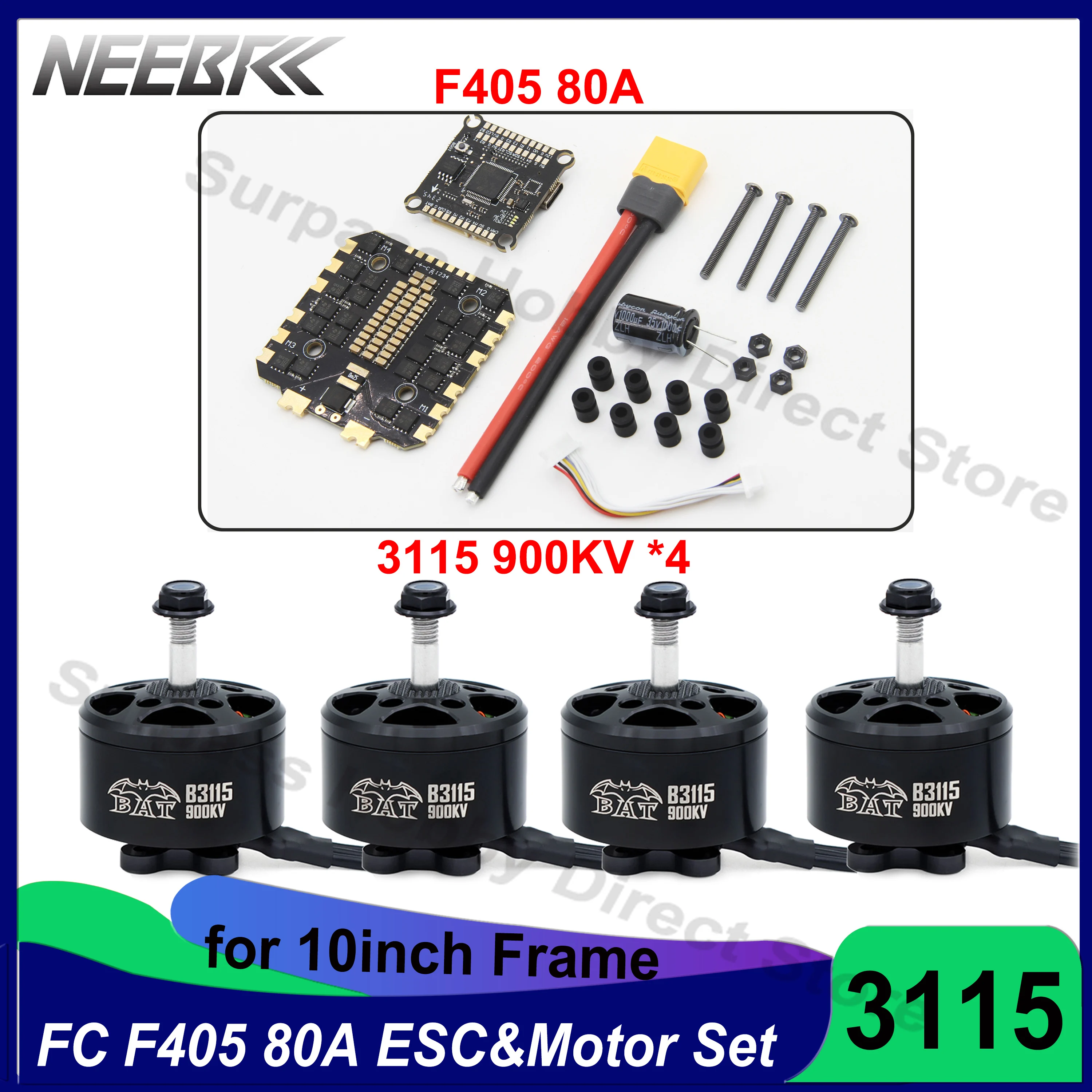 

FPV Racing Drone F405 Flight Control 80A 4IN1 ESC 3115 900KV Brushless Motor for 7/8/10inch Mark4 V2 Freestyle Drones Long Range