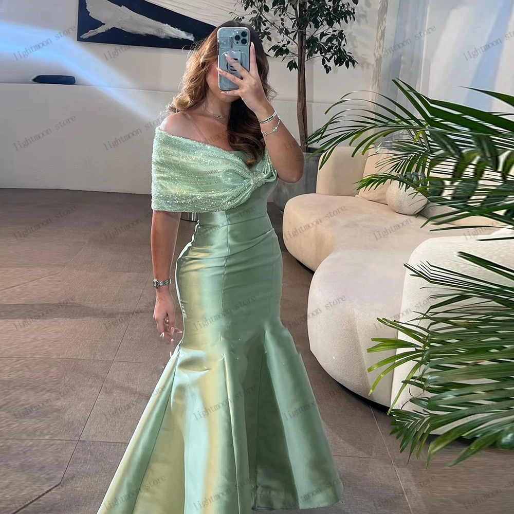 

Gorgeous Evening Dresses Satin Prom Dress Lace Appliques Robes Off The Shoulder Exquisite Pretty Customized Vestidos De Noche