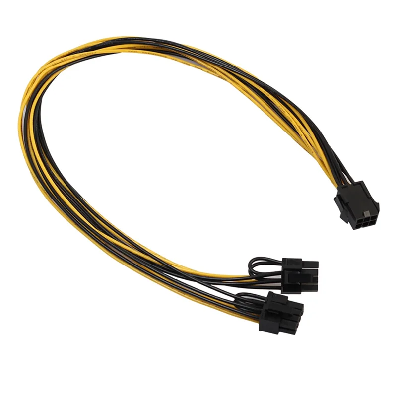 5X PCI-E PCI Express 6 broches femelle vers double 2 ports 8 broches (6 + 2 broches) adaptateur F/M mâle câble d'alimentation de carte vidéo GPU 18AWG 20Cm