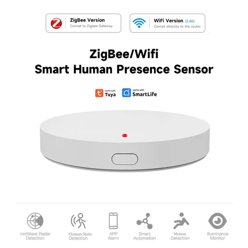 

Tuya Smart WiFi /Zigbee Human Presence Smart Human Body PIR Sensor Radar Detector Microwave Motion Sensor Security Protection