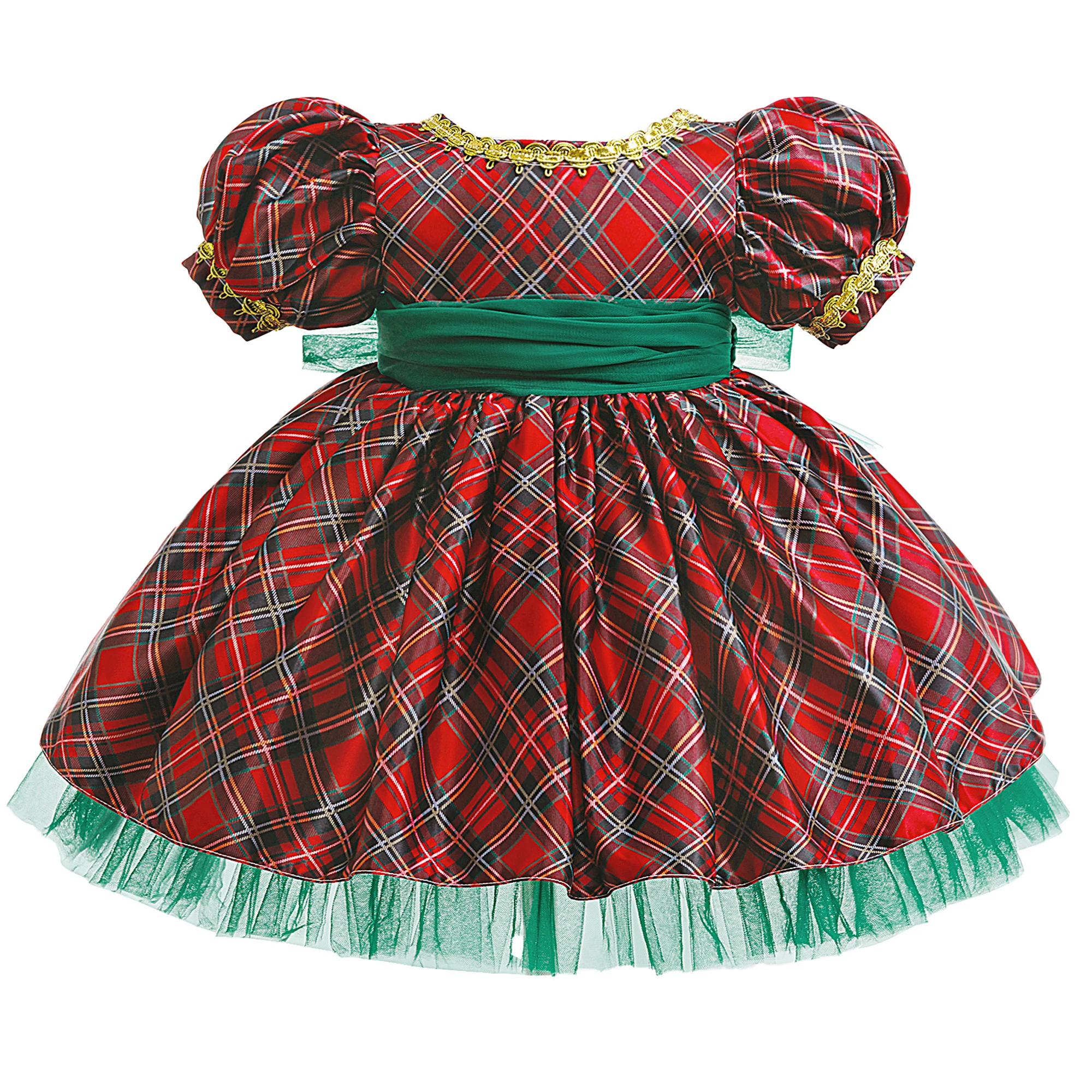 

Infants Plaid Party Dress For Girls Carnival Halloween Christmas Cosplay Costumes Elegant Prom 1st Birthday Girl Dresses Evening