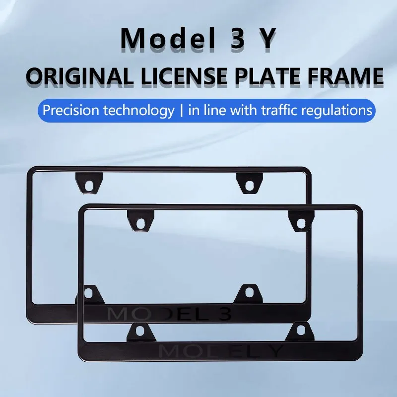 Iteslacom Car Rear License Plate Frame Holder Bracket Fit for Tesla Model 3 2017-2023 Model Y 2021-2023