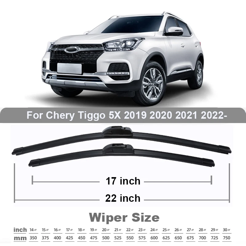 TONLINKER Car Front Windscreen Wiper Blades For Chery Tiggo 5X 2019 2020 2021 2022 Car Accessories Wiper Blade Brushes Cutter