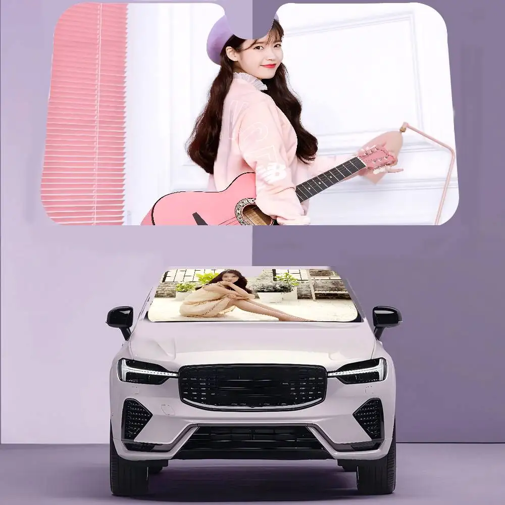 

KPOP Singer Lee-Ji Eun Car SunShade Car Sunshade Window Sunshade Sunblock Front Windshield Hood Interior Front Sunshade