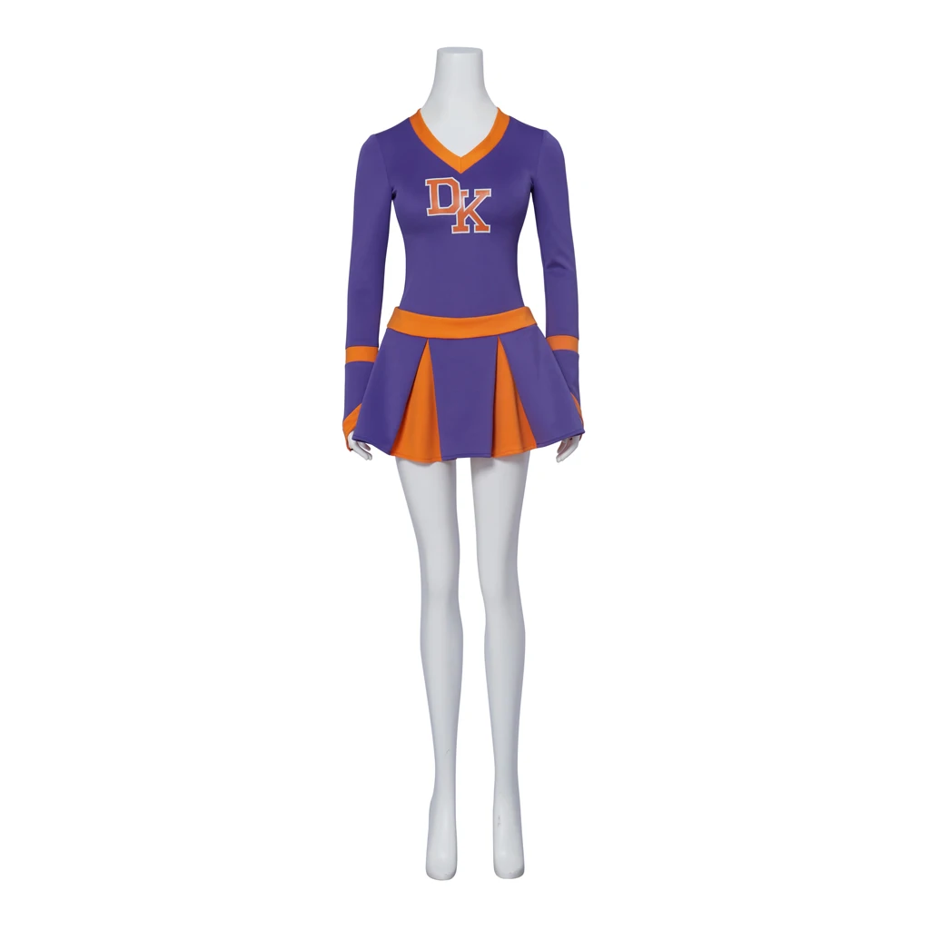 Jennifer Check Cheerleader Cosplay Costume Jennifer's Body DK High School Purple Uniform Top Skirt  Halloween Cheerleading Suit