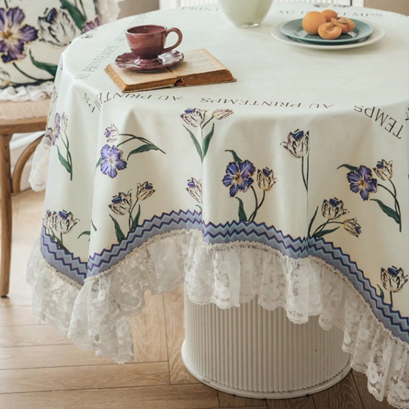 

French Style Luxury Short Plush Table Cloth Lace Home Table Decoration and Accessories Restaurant Round Rectangular Tablecloth