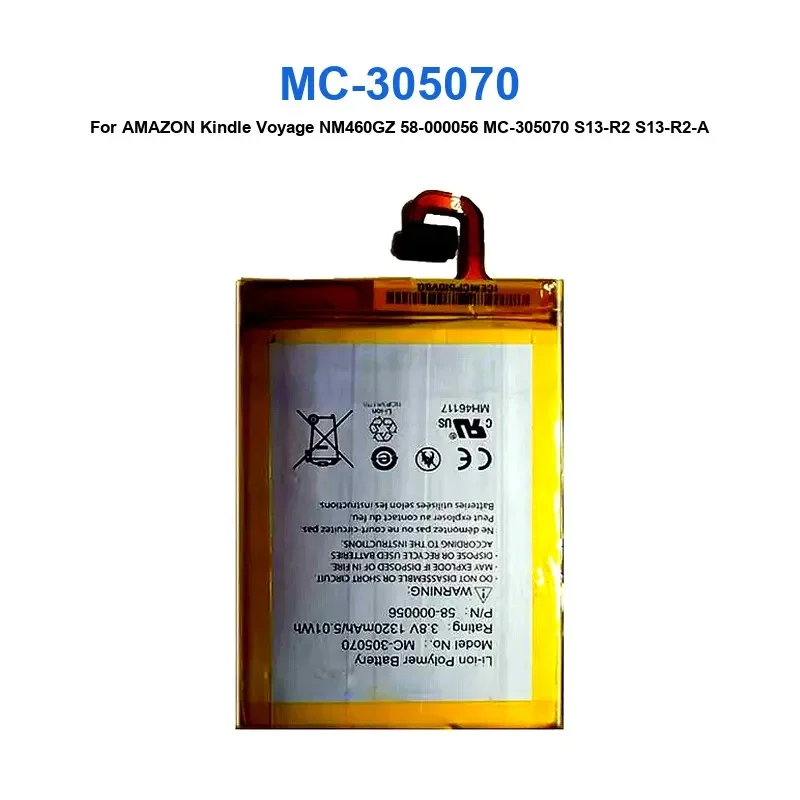1320mAh แบตเตอรี่แท็บเล็ตคุณภาพสูงสําหรับ AMAZON Kindle Voyage NM460GZ 58-000056 MC-305070 S13-R2 S13-R2-A MC-305070