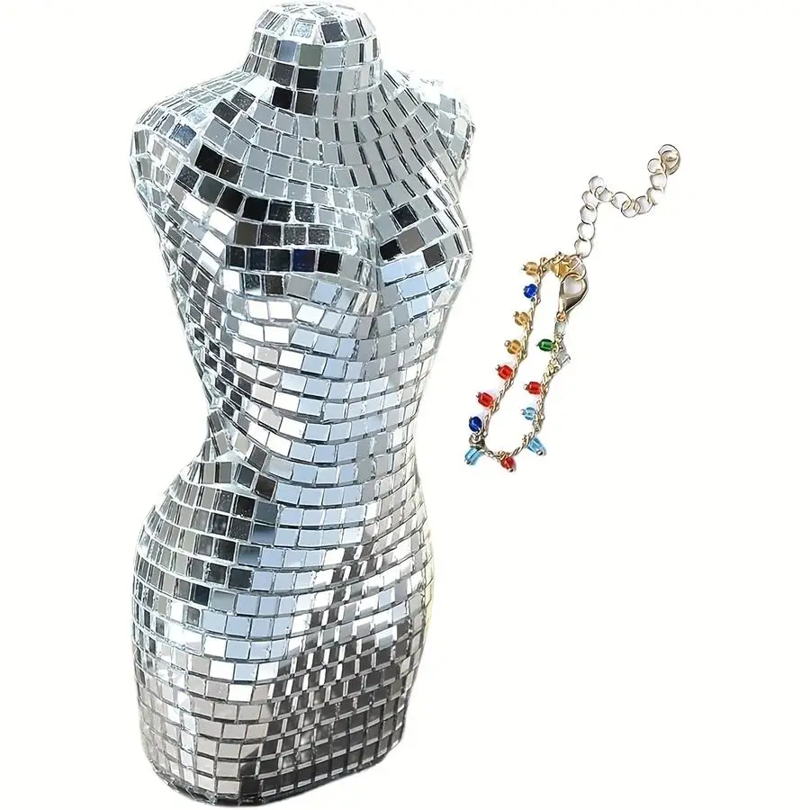 1/5/10/20/50/100pcs Disco Glass Mannequin (with Chain) Ornaments Are Suitable for Home Decoration of Holiday Parties and Dances,