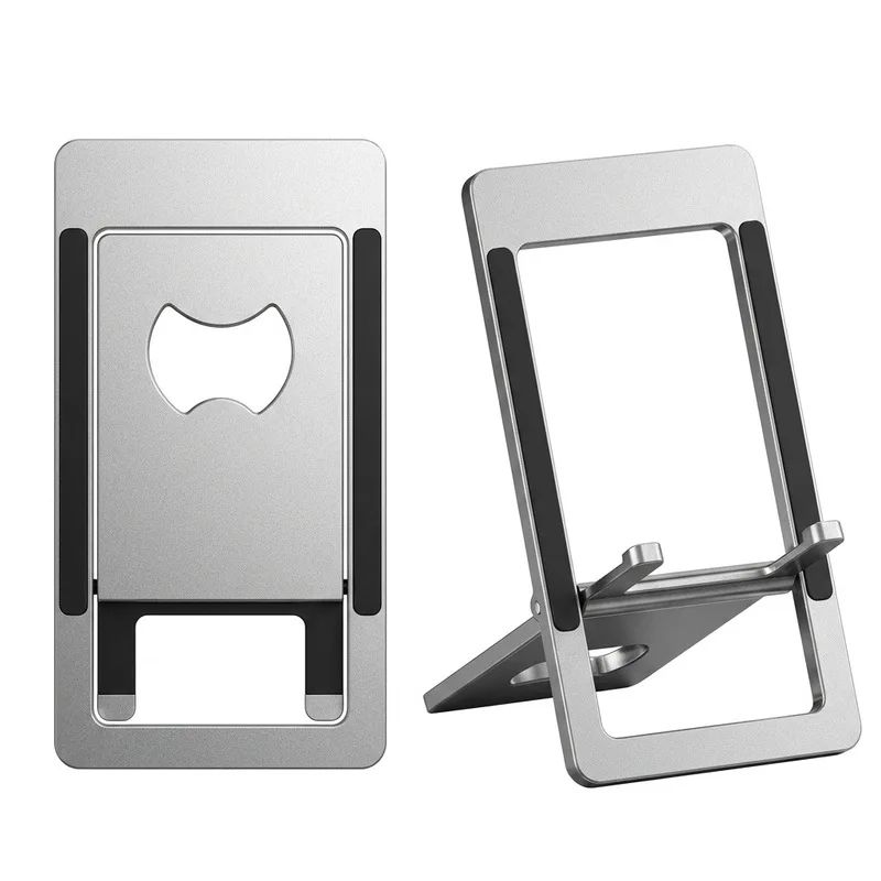 Ultra-Thin Card-Sized Foldable Aluminum Phone & Tablet Stand360, Portable Desktop Holder for Live Streaming, Gaming, Video Calls