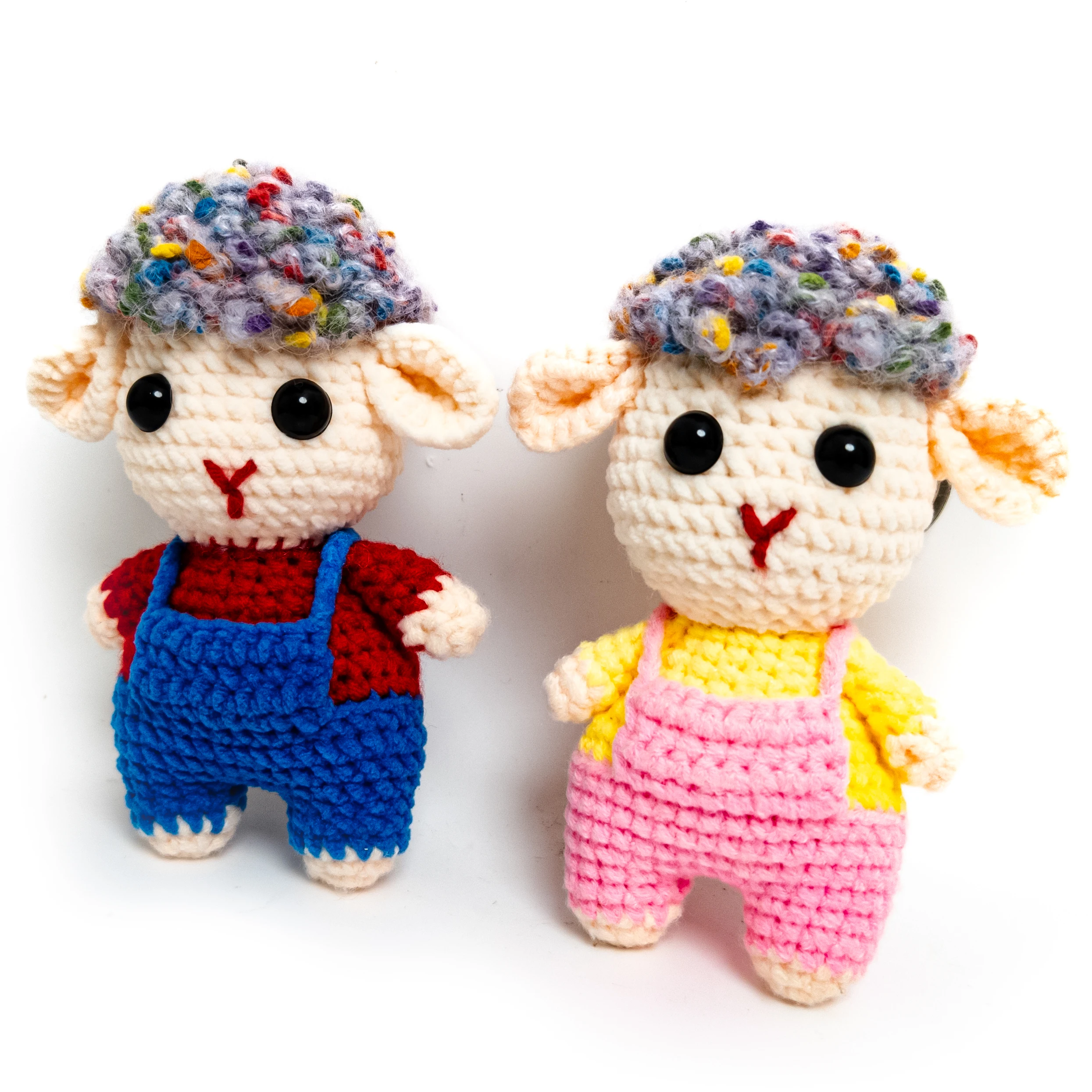 

Плюшевая кукла-ягненок ручной работы — игрушка амигуруми из мягкой хлопчатобумажной пряжи, фигурка мягкого животного для детской и подарков