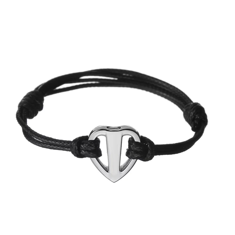Herzförmige Urne Lederarmband für Asche Edelstahl-Andenkenhalter Verstellbares Asche-Armband für Frauen und Männer – Detail 3