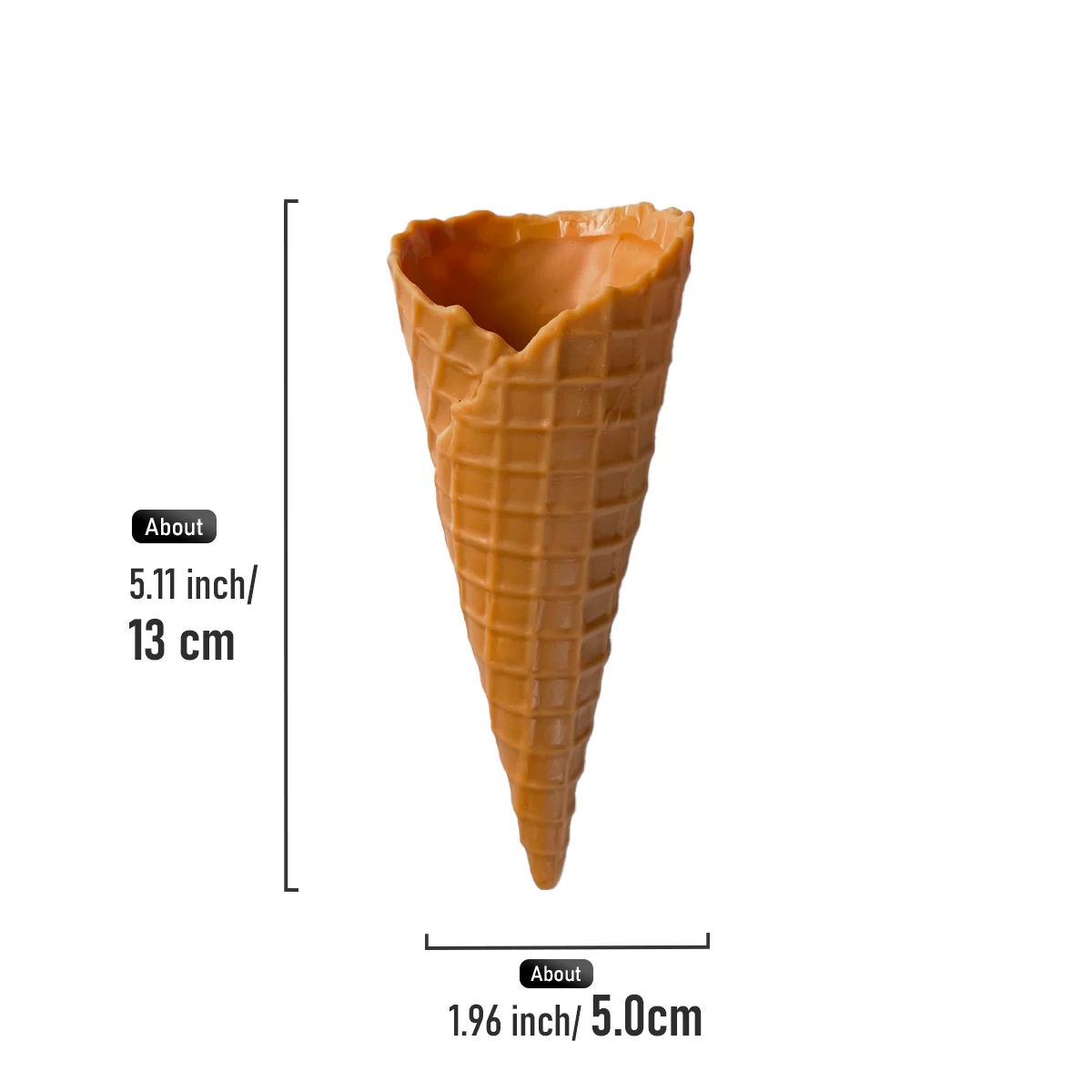 Simuliertes Eistütenmodell, knuspriges Kegelmodell, realistisches Eiscreme, knuspriges Essen, Fotografie-Requisiten, zum Üben, Spielen von Eis – Detail 5
