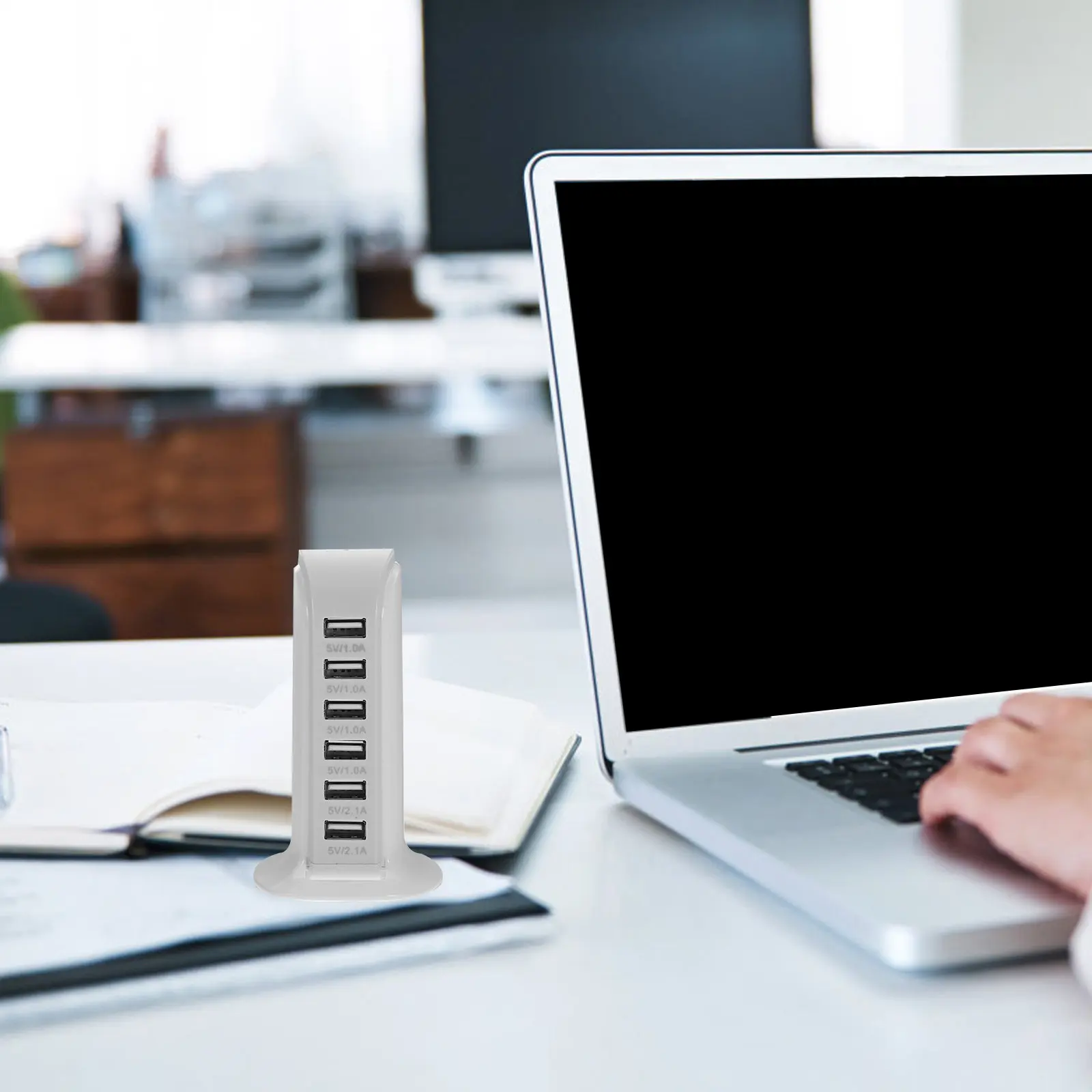 マルチ6ポートusb充電ステーション-30w-デスクトップusbパワーハブ-急速充電器-互換性のある携帯電話-タブレット-スピーカー対応