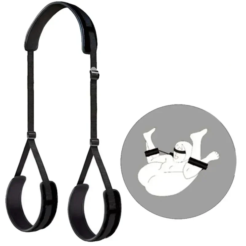 BDSM Open Thigh Sex Toy Kit for Adult Couples - Adjustable SM Slave Open Leg Sextoy with Erotic Game Bandage and Neck Pillow