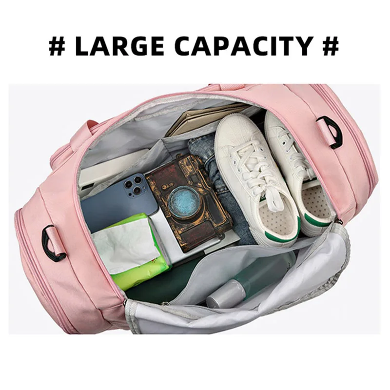 Large Fitness Bag Sports Handbag Women Dry Wet Shoes Pocket Single Shoulder Crossbody Swimming Yoga Gym Travel Backpack Duffel