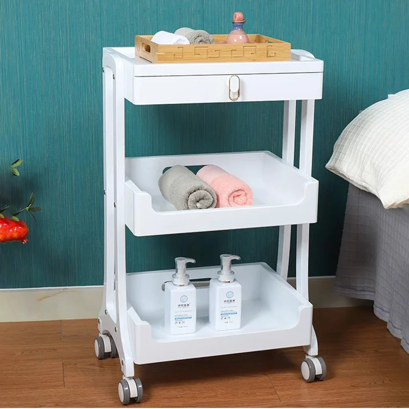 

Beauty Room Wagon Cart Wooden Cleaning Furniture For Business Elegant Hairdresser Trolley Makeup Dressing Rollwagen Cosmetics