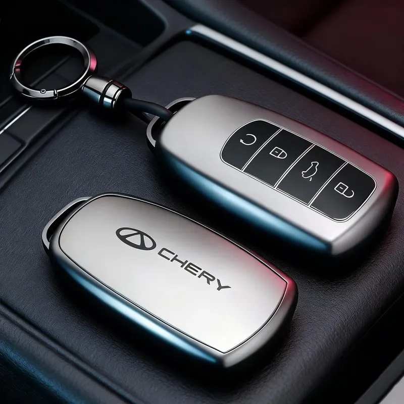 TPU Soft Gel Key Fob Cover Case for Chery Tiggo 7L 2026– Full Protection Anti-Scratch Smart Key Shell, with Keychain Ring