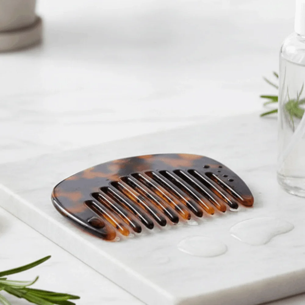 Marble Pattern Acetate Hair Comb Pocket Comb Wide Tooth Women's Anti-Static Hair Comb Multi Color Portable Scalp Massage Comb
