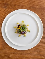Western Food Flat Plate Round Cooking Dishes White Steak Pasta Plate Hotel Restaurant Tableware Ceramic Dish Kitchen Utensils