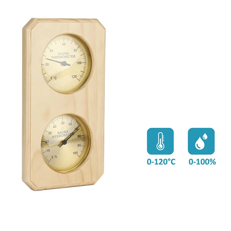 

Деревянный термометр и гигрометр для сауны 2 в 1, измерение температуры влажности для дома, семейного отеля, сауны