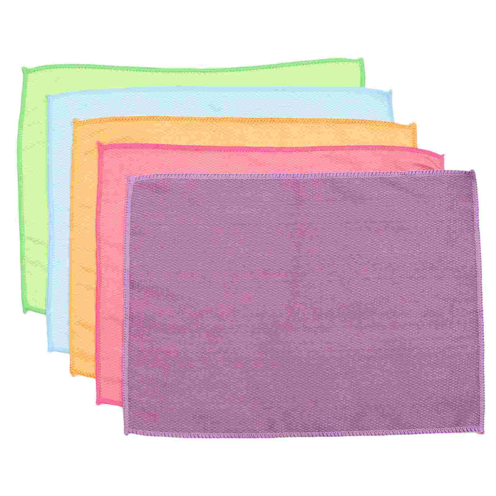 

5 Pcs Cleaning Cloth Rags Microfiber Towels Car Window Computer Screen Kitchen Supplies Superfine Absorbent