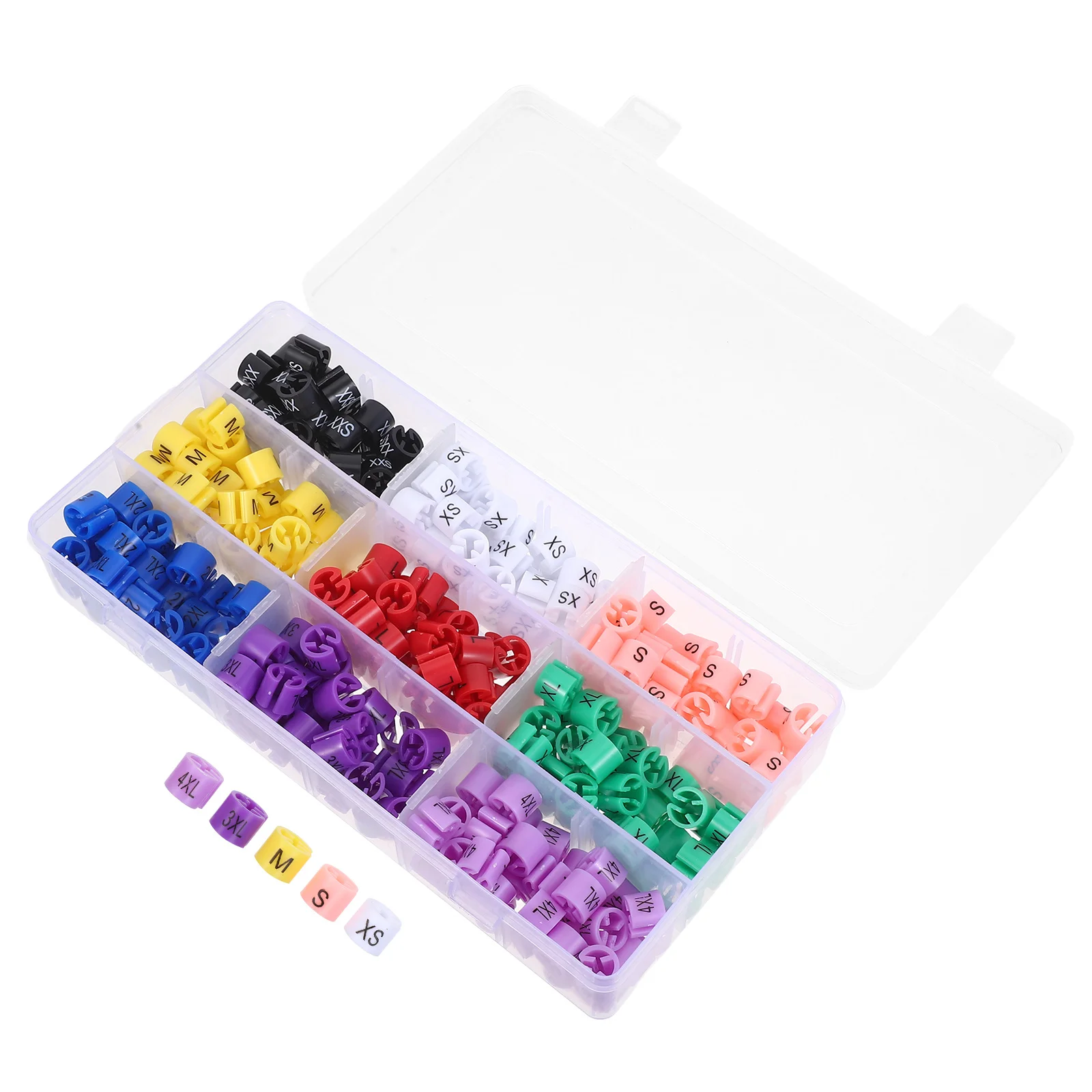 

270Pcs Alphabet Round Size Markers for Hangers Color-Coded Clothing Garment Tags Double-Sided Printed Xxs-4Xl Wire Hanger Size