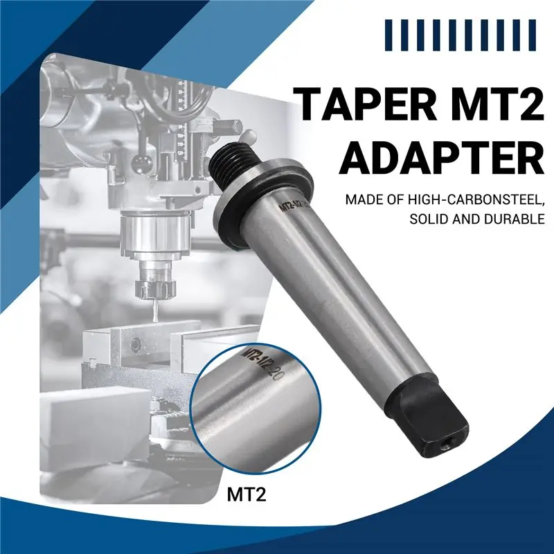 ABSS-2Mt Shank To 1/2 Inch -20 Threaded Drill Chuck Arbor Hardened Morse Taper Mt2 Adapter