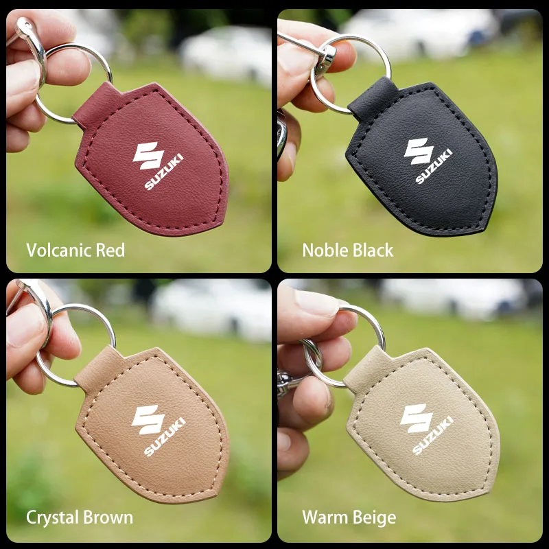 سلسلة مفاتيح بشعار السيارة النمذجة الجلود حلقة رئيسية ديكور لسوزوكي جيمي سويفت الساموراي فيتارا SX4 ألتو كايزر Ingnis DZire Swace #6