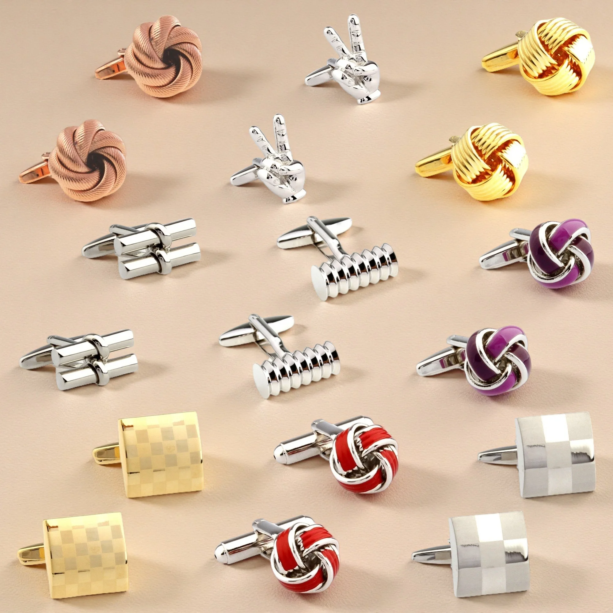 31 Styles Enamel Knots Laser Cufflinks Men Cylinder Purple Epoxy Cuff Links 1 Pair