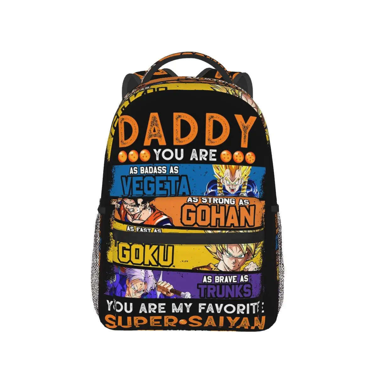 Papai dragonball papai você é meus mochilas favoritas meninos meninas bookbag crianças sacos de escola dos desenhos animados crianças mochila bolsa de ombro