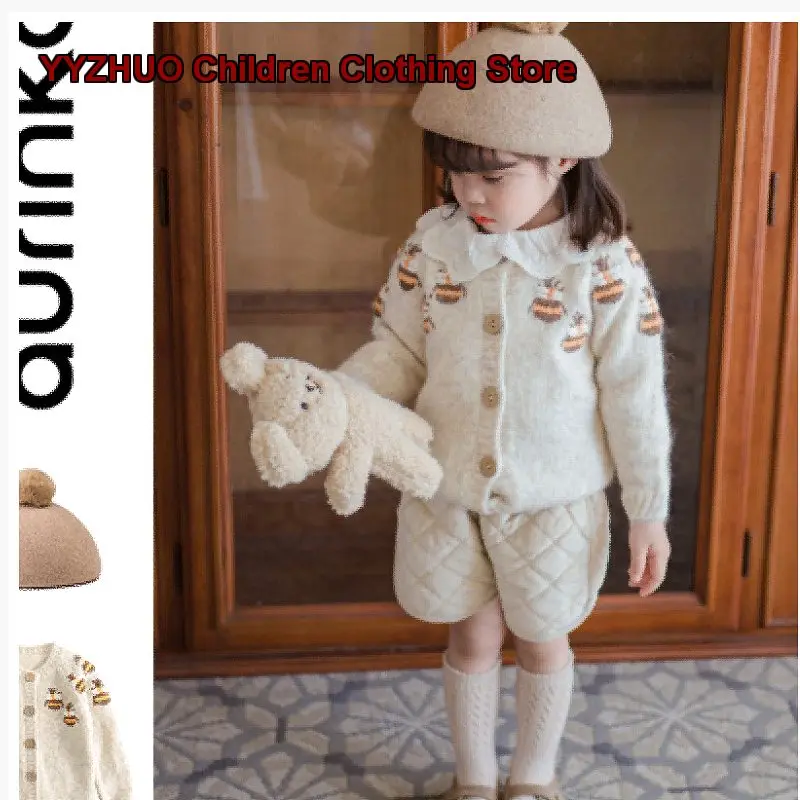 Girls Knit Cardigan Autumn Stylish Fashionable Coat for Little Girls Kids