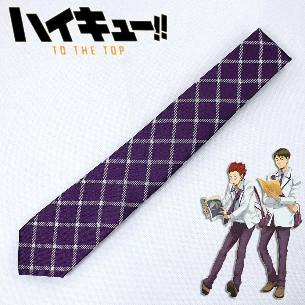 Haikyuu!! Japanese Striped Tie Anime Cosplay Accessories Bokuto Kotaro Kenma Kozume Student Ties Boy Girl JK DK Accessory Unisex