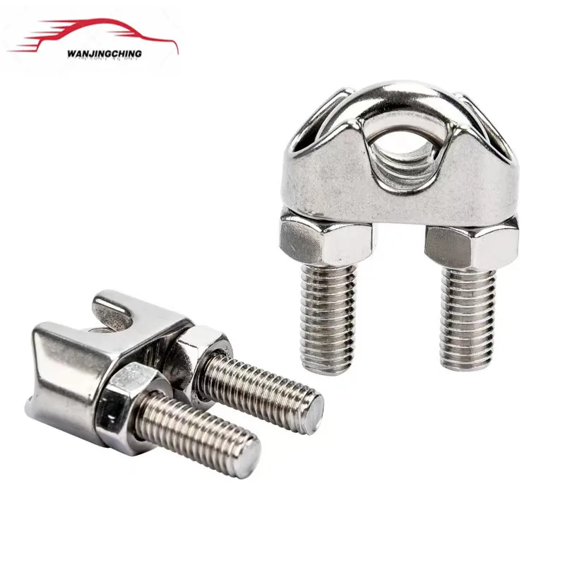 M2 M3 M4 M5 M6 M8 M10 M12 M14 M16 304 Stainless Steel U-Type Clamp Wire Rope Clip Cable Bolts Fastening Rigging Hardware Clamps