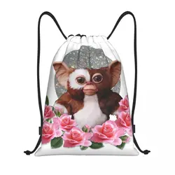 Mogwai Gremlins With Flowers Drawstring Backpack Sports Gym Bag for Men Women Gizmo Monster Training Sackpack