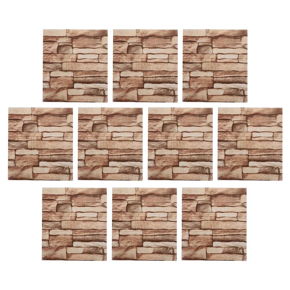

10 Pcs Wallpaper Slice Rock Tiles Stickers Realistic 3d Self Adhesive Durable Versatile Kitchen Bathroom Wall Panels Simulated