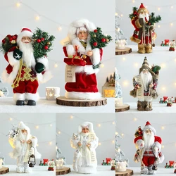 20/28cm Cute Santa Claus Doll Standing Santa Claus Statue 2023Xmas Tree Ornament Christmas Decor Home Navidad Gift New Year 2024
