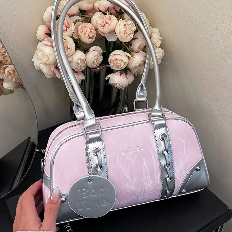 

Niche Design Bowling Bag Women 2025 New Package Fashion Spring Summer New French Shoulder Bag Boston Pillow Underarm Bag