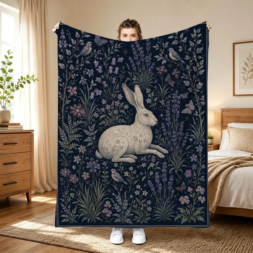 Cute Fun Gothic Animal Art Throw 240g flannel blanket, suitable for sofas, beds, offices, exquisite gift blankets