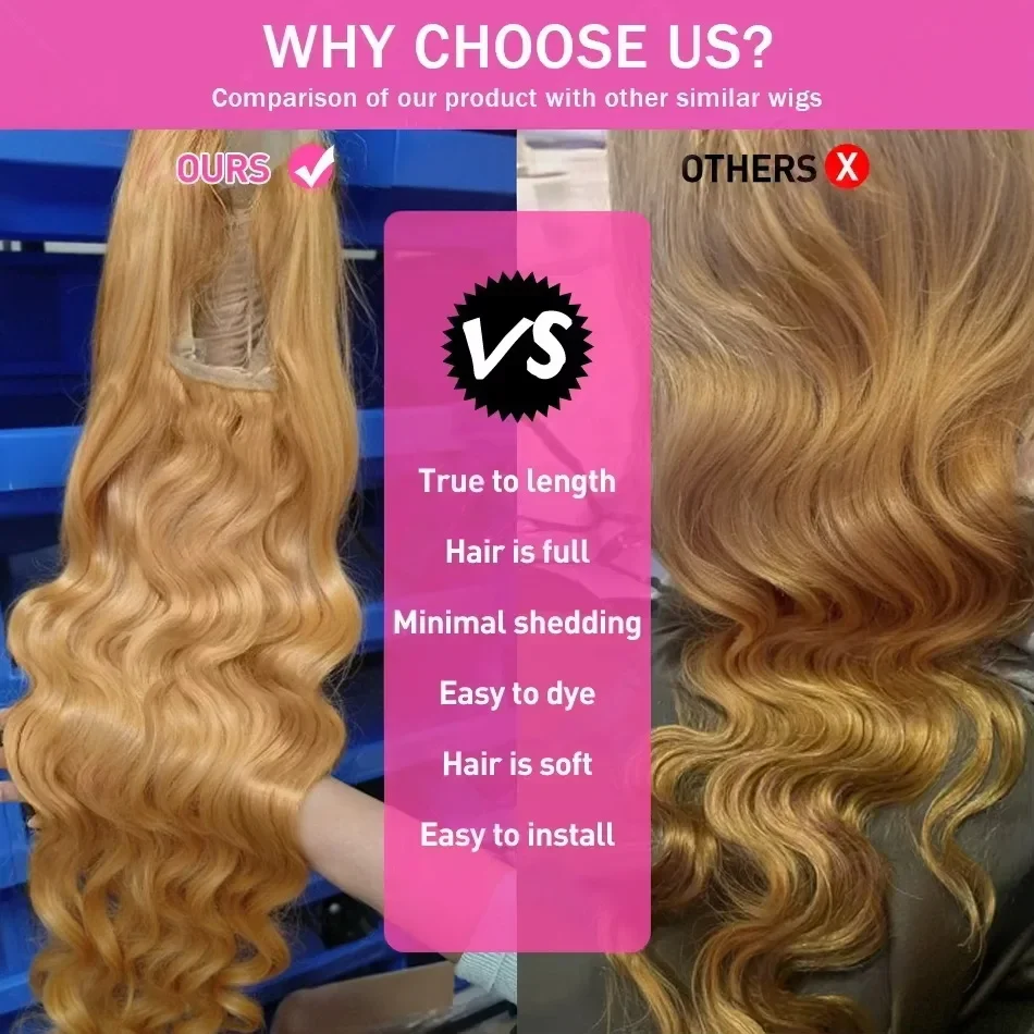 # 27 colores 13x6 HD onda del cuerpo rubio miel frente de encaje peluca de cabello humano resaltar 13x4 pelucas frontales de encaje transparente Pre desplumado