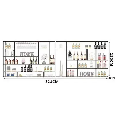 Fashion Wall Mount Bar Storage Hanging Black Home Cube Column Display Design Cabinet Wedding