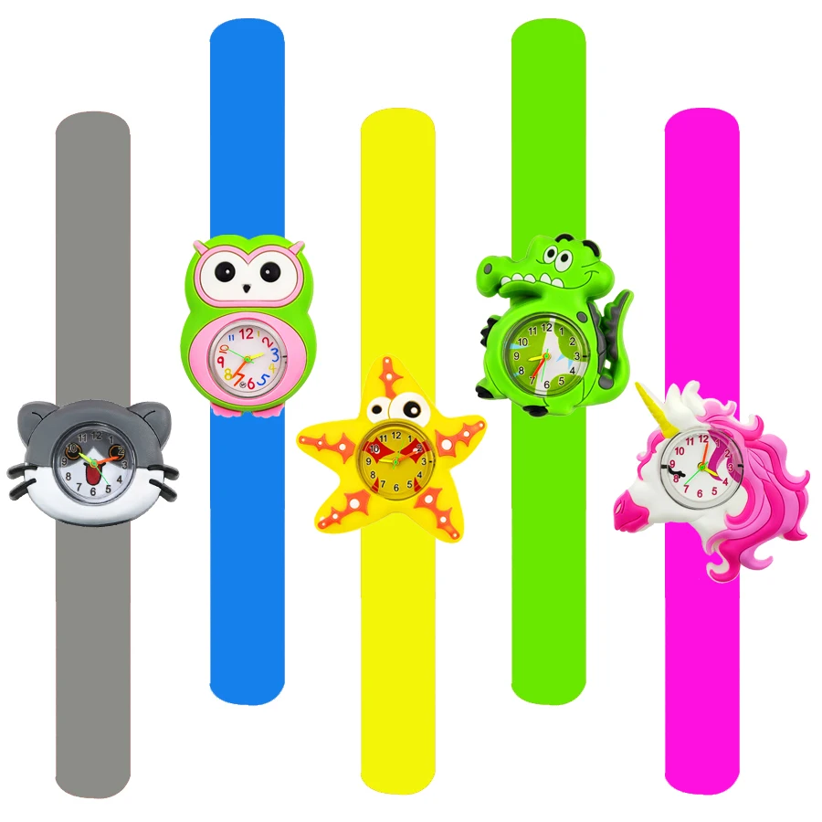 Wholesale Cartoon Children Watches Baby Cute Toy Clock Boys Girls Kids Slap Wrist Watches Kindergarten Activity Gift Bracelet