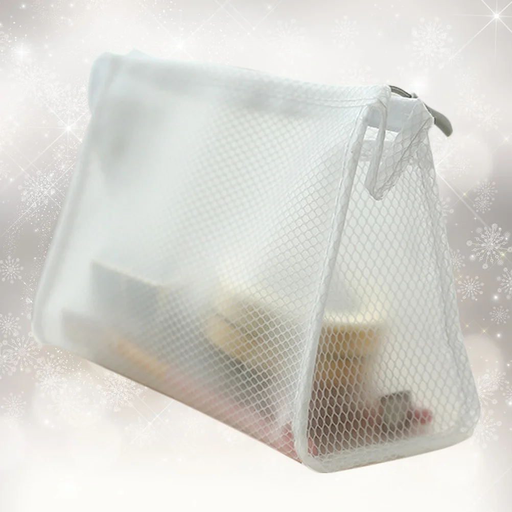 

1Pcs Makeup Mesh Bag Waterproof Organizer Portable Zipper Pouch for Toiletries Stationery Coins Travel Essentials