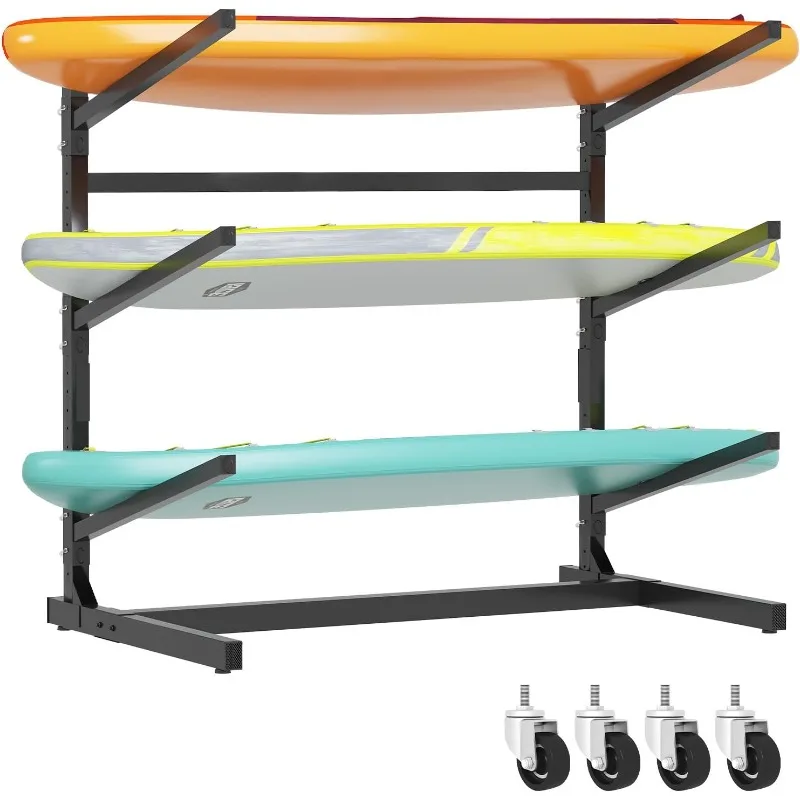 

Kayak Storage Rack,Heavy Duty Steel Adjustable Freestanding Kayak Stands with Wheels for Garage and Outdoor Storage,Storage