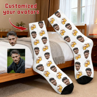 Customized face-shaped socks Unisex customized socks Personalized picture socks Photo socks Customized socks as gifts