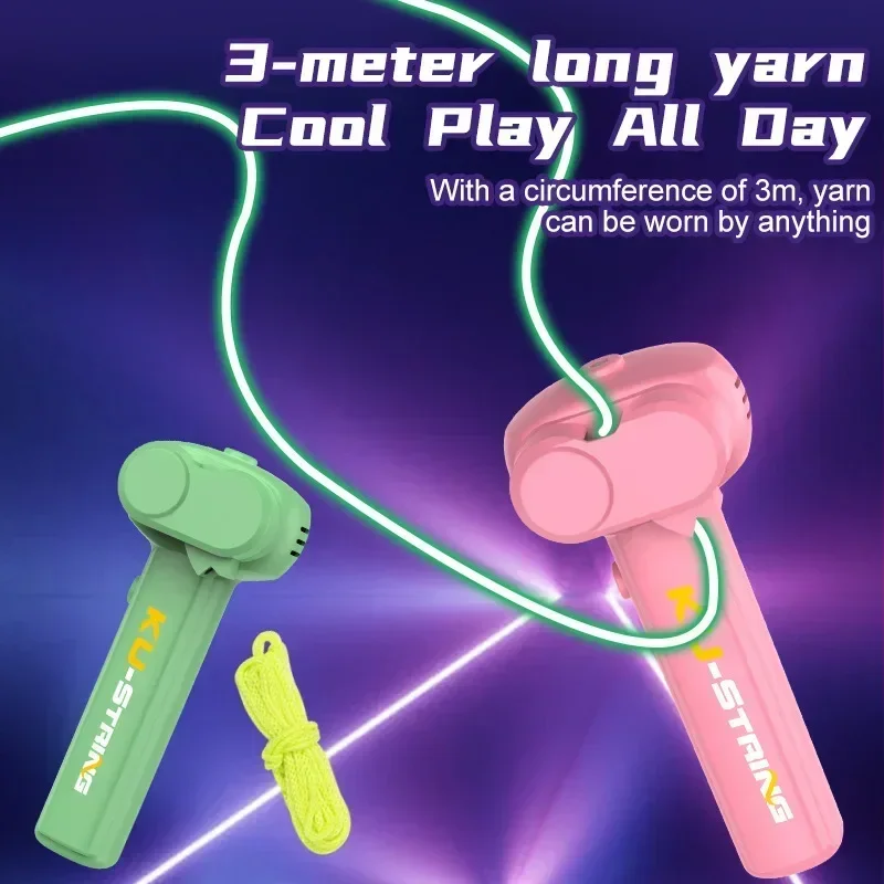 Kids Launcher Loop Rope Toy Rope Launcher Zip String Handheld Adjustable Speed Luminous Rope Lasso Kids Adult Fun Game Toys Gift