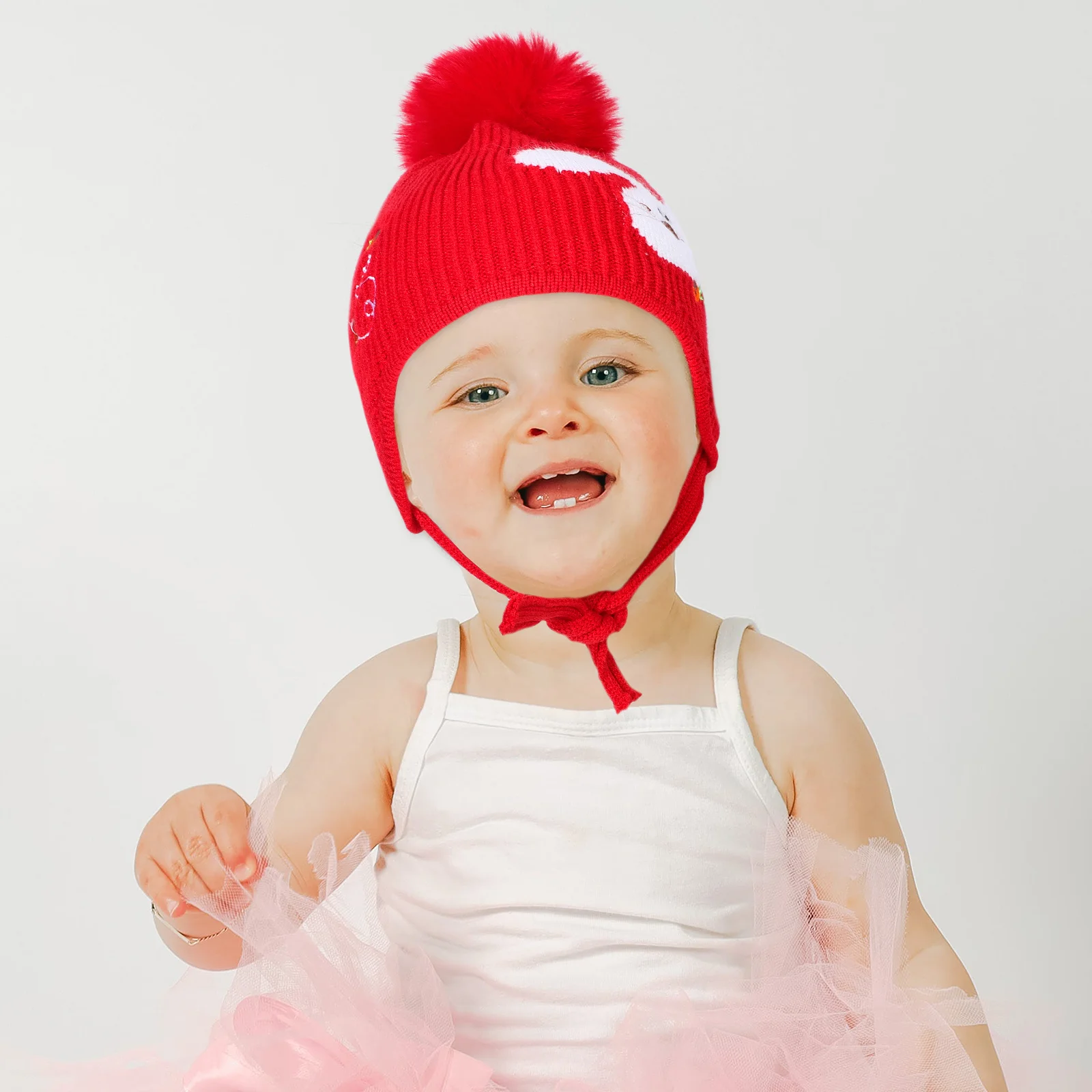 

Baby Rabbit Woolen Hat Christmas Knit Soft Warm Infant Hat Elastic Cozy Toddler Cap Party Accessories Winter Fashion